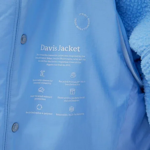 Halfdays Davis Convertible Insulated Women's Jacket - Forget Me Not Blue - Picture 4 of 8